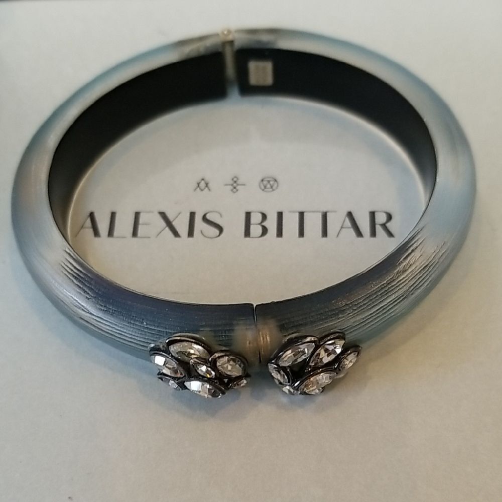 Alexis Bittar Silver and Black Crystal Bracelet